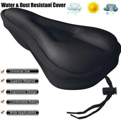 Bicycle Saddle 3D Bike Seat Cover Padded Wide Gel Soft Pad Exercise Bike Seat Cushion Wide Foam Mountain Bicycle Seat Cushion