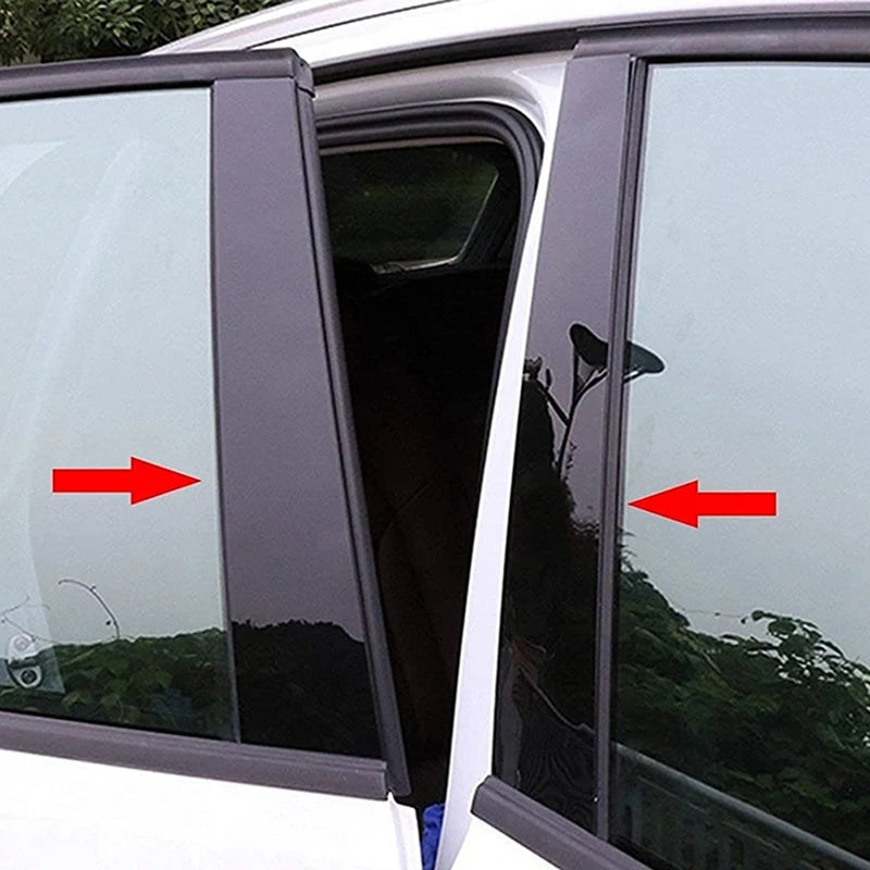 1Set Black Car Door Window Pillar Posts Molding Cover Trim Kit for BMW 5 Series F10 F11 F07 2010-2015 2016