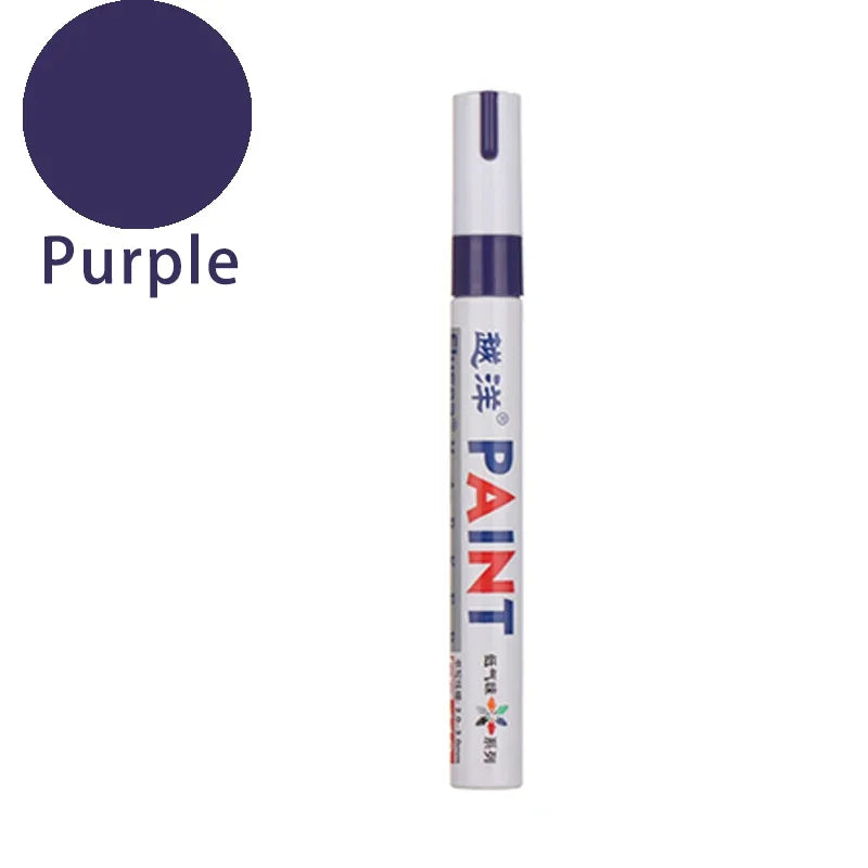 Car Paint Scratches Repair Brush Pen Waterproof Water Paint Marker Pen Car Tire Tread Care Automotive Black White Red Silver