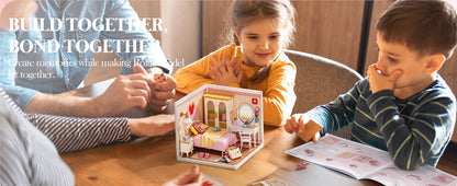 Robotime Rolife 3D Puzzle Lovely Pink Bedroom DIY Miniature House Kit Building Blocks Gift Girls Kids