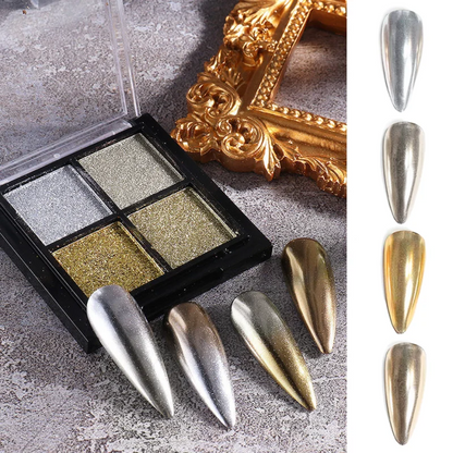 Elegant Mirror Chrome Effect Glitter Powder Metallic Dust Holographic Manicure Decoration Reflective Gold Silver for Nail Art
