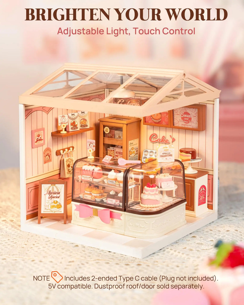 Robotime Rolife Super Creator Tasty Cake Shop DIY Miniature Dollhouse Building Blocks Gift for Kids