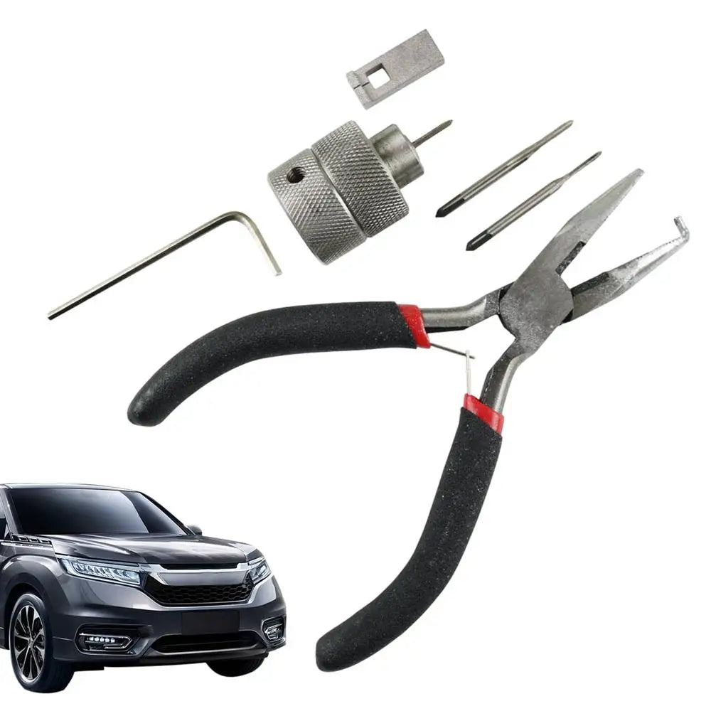For Honda Ignition Car Lock Pin Removal Extractor Repair Tool Kit Peg Puller Box Ignition Lock Dowel Pin Removal Tool Kit Repair