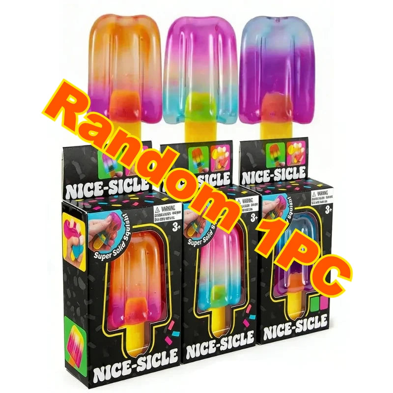 Needoh Nice Cube Sensory  Nice-Sicle Stress Relief Squishy Cube Anti-Anxiety Squeeze Object For Focus ADHD Population