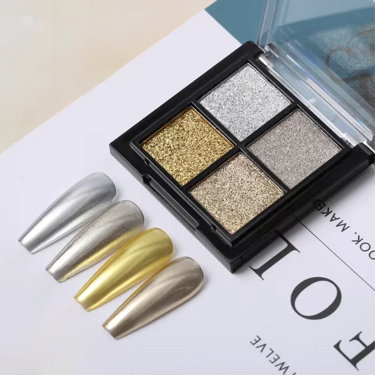 Elegant Mirror Chrome Effect Glitter Powder Metallic Dust Holographic Manicure Decoration Reflective Gold Silver for Nail Art