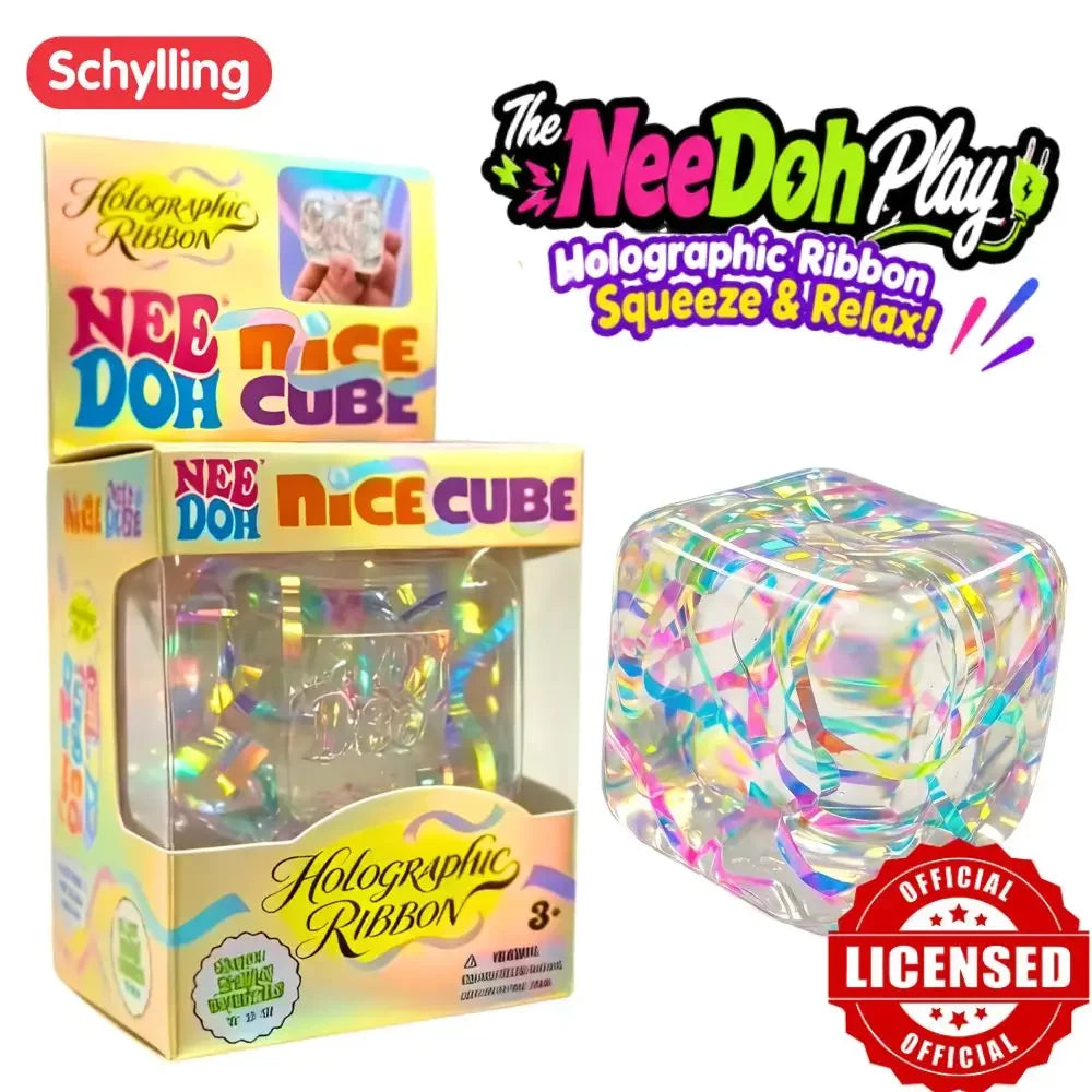 Holographic Ribbon Squishy Fidget Toy, Squeeze, Knead & Stretch, 1 Piece