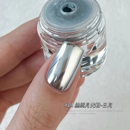1jar Plating Aurora Chrome Nail Powder High-Gloss Moonlight Mirror Fine Glitter Pigment Aurora Pearl  Rubbing Dust Chrome Nails