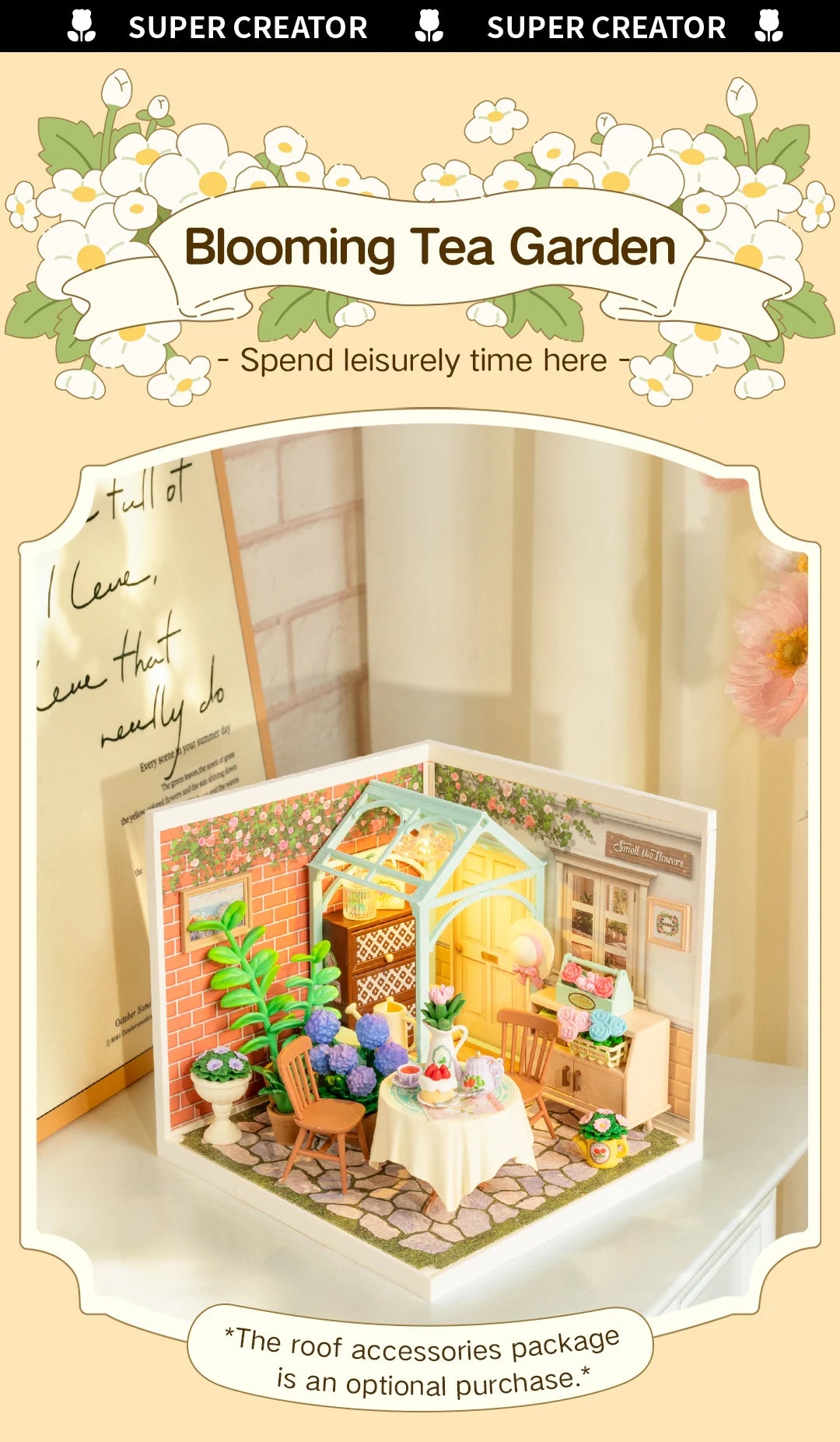 Robotime DIY Miniature Dollhouse Kit Supply Store with LED Lights Birthday Gift Adults Teens