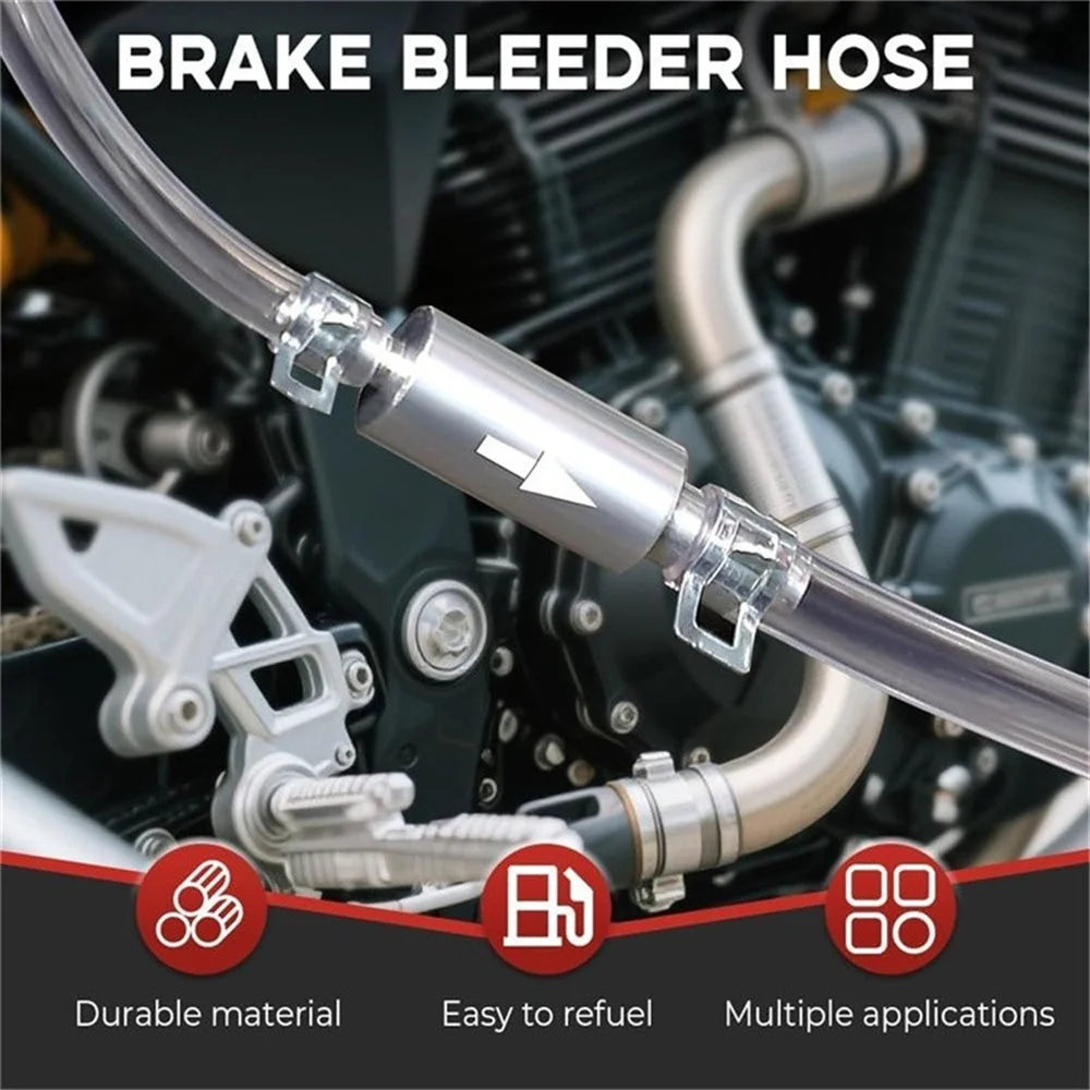 2Pcs Car Clutch Brake Bleeder Hose Hydraulic Clutch One Way Valve Tube Bleeding Tool Replacement Adapter Kit Auto Accessories
