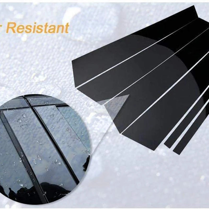 1Set Black Car Door Window Pillar Posts Molding Cover Trim Kit for BMW 5 Series F10 F11 F07 2010-2015 2016