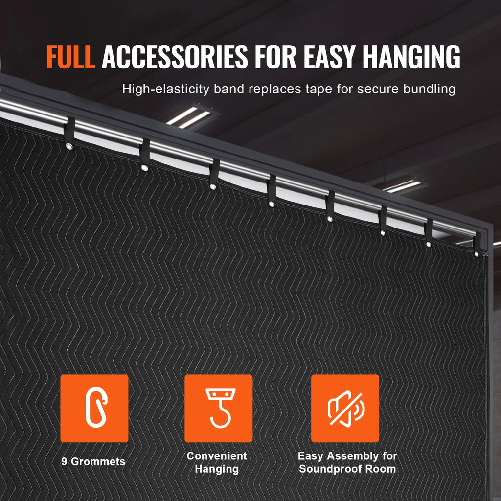 SucceBuy 96x80 Acoustic Noise Blocking Sound Dampening Blanket Light Blocker Studio Door Grommeted