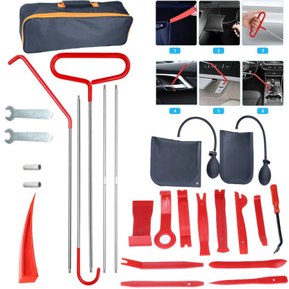 Car Door Lockout Tool Kit Air Wedge Pump 17/25-Piece Auto Emergency Tools