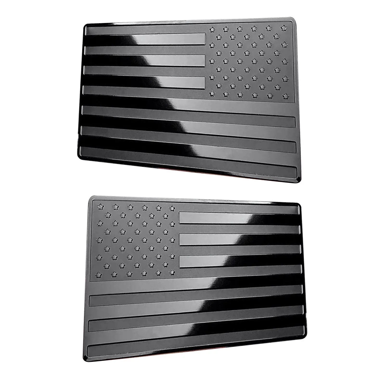 Durable Aluminum American Flag Decal 2Pcs Never Fade Scratch Proof Car Sticker 3D USA Flag Emblem For Truck Motorcycle 12x7.5cm