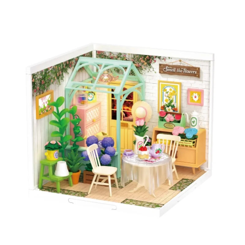 Robotime DIY Miniature Dollhouse Kit Supply Store with LED Lights Birthday Gift Adults Teens