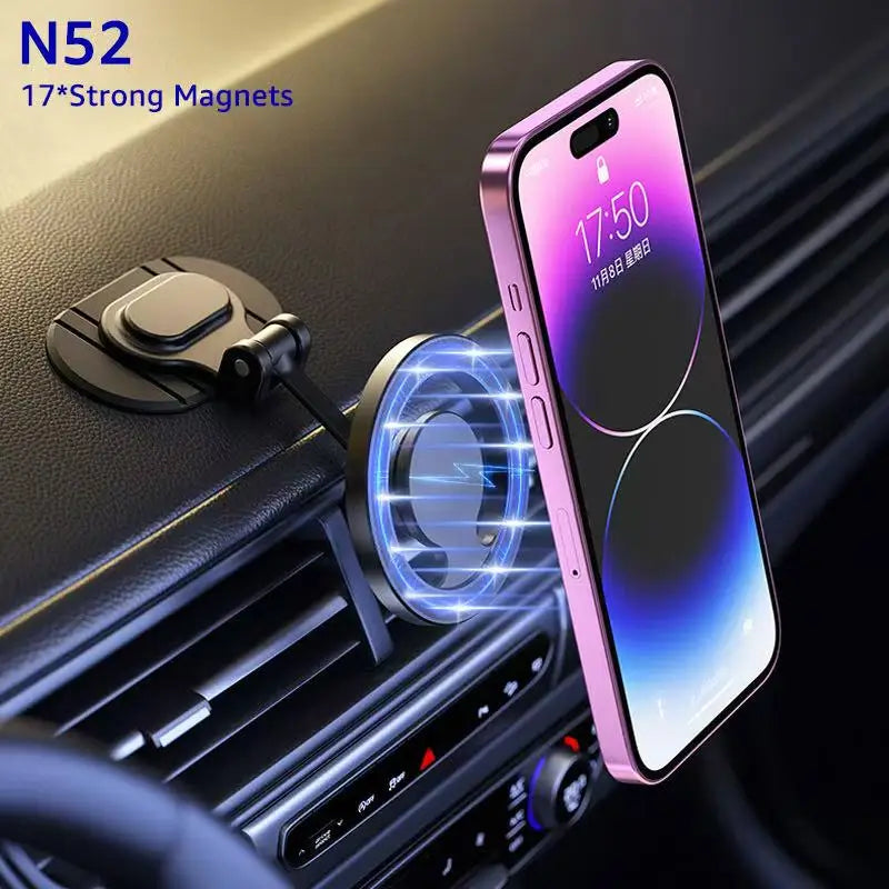 Metal Magnetic Car Phone Holder for MagSafe 360° Foldable Dashboard Mount