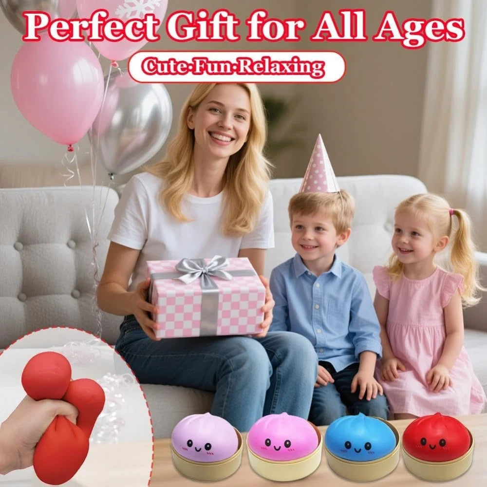 Dumpling Squishies Toy, Dumpling Squishy Mystery Box, Giant Squishies Stress Relief Toy, Super Soft Slow Rising Fidget Sensory Toys for Easter Basket Stuffers, Parties, Classroom Prizes Adults Kids.