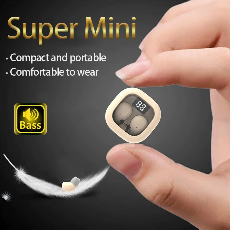 SHUKE SK19 Mini Invisible Earbuds Bluetooth 5.3 – Sleep & Sport, IPX5 Waterproof, 480H Standby
