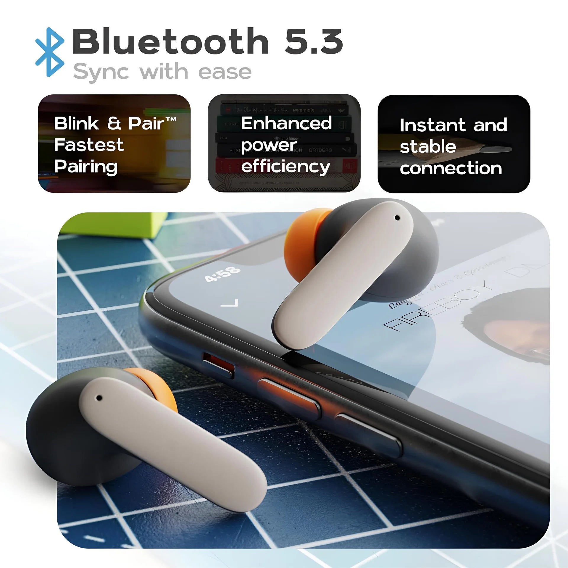 TWS Wireless Earphones Bluetooth 5.4 – ENC Noise Cancelling, Ultra-Low Latency, Waterproof (Sivir)