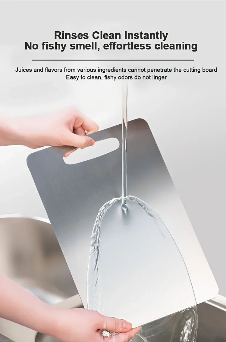 Stainless Steel 3pcs Cutting Boards - BPA-Free Dishwasher Safe Non-Slip Kitchen Boards w/Juice Groove 2030