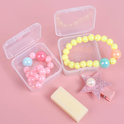 60/6PCS Mini Storage Box Transparent Plastic Jewelry Storage Box Container Portable Earring Ring Earplugs Packaging Storage 2042