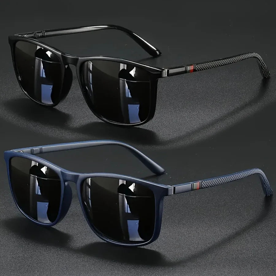 Luxury Square Vintage Sunglasses for Men & Women – 2 Pack (UV400 Protection)