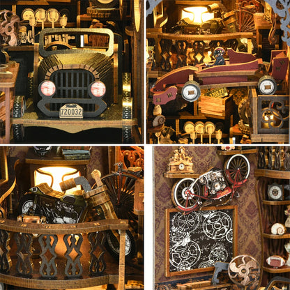 Robotime Book Nook Kit Classic Car F1 DIY Wooden Puzzle Bookshelf Insert Decor Gift Adults Teens