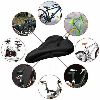 Bicycle Saddle 3D Bike Seat Cover Padded Wide Gel Soft Pad Exercise Bike Seat Cushion Wide Foam Mountain Bicycle Seat Cushion