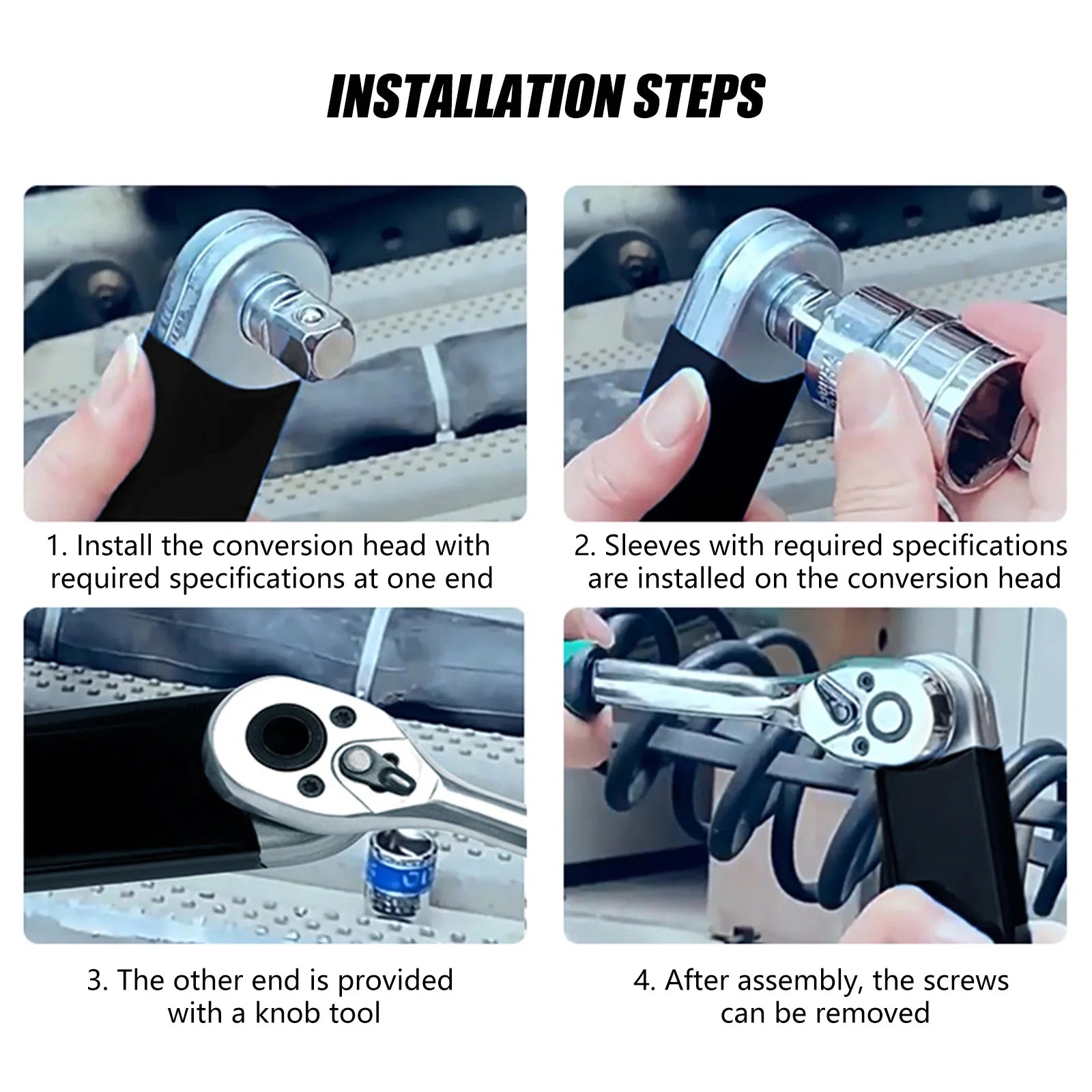 Universal Ratcheting Wrench Extension Bar Adjustable Double Head  Extra Long Heavy Duty Tool For Mechanics And Car Repair