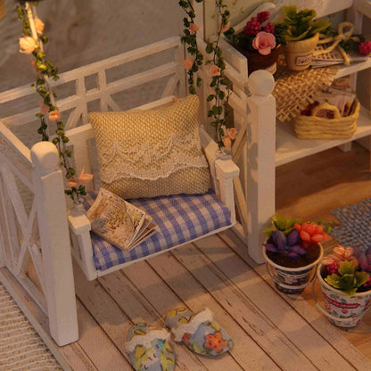 Kitten Mini Dollhouse 3D Puzzle Assembly Kit Creative Bedroom Decor with Furniture Wooden Craft Gift