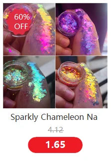 24 Colors Holographic Chunky Glitter 24 Colors Total Laser Nail Glitter Flakes Chunky Holographic Laser Nail Glitter