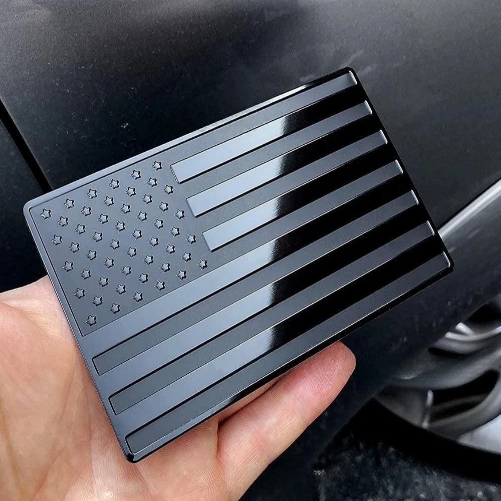 Durable Aluminum American Flag Decal 2Pcs Never Fade Scratch Proof Car Sticker 3D USA Flag Emblem For Truck Motorcycle 12x7.5cm