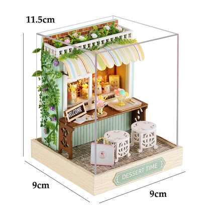 Kitten Mini Dollhouse 3D Puzzle Assembly Kit Creative Bedroom Decor with Furniture Wooden Craft Gift