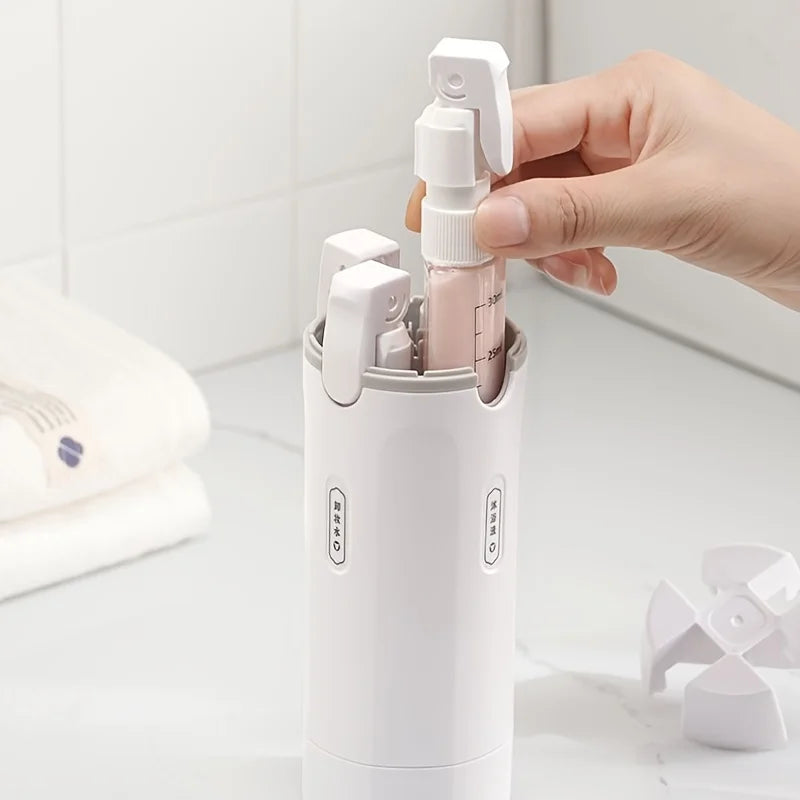 4-in-1 Travel Dispenser Bottle, Leak-Proof Refillable Silicone Squeeze Container with Lock, Compact and Lightweight Toiletry Organizer, Easy to Carry, Ideal for Business Trips, Vacations, and Frequent Travelers