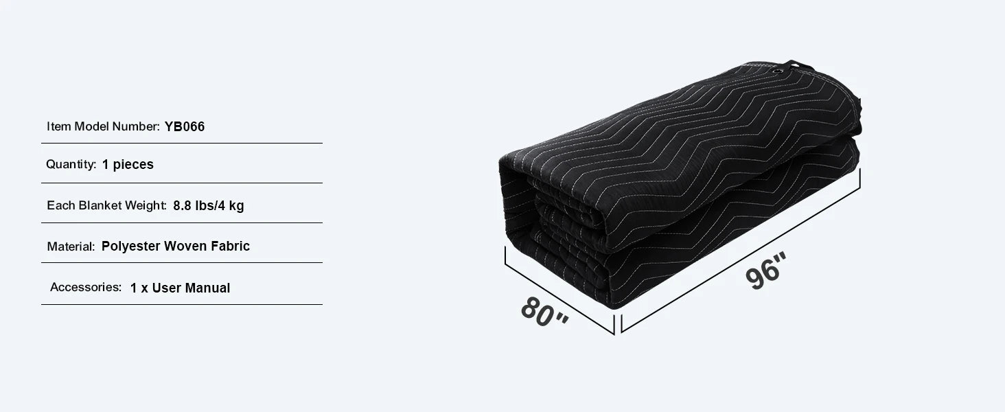 Sound Dampening Blanket 96x80 - Studio Acoustic Noise Blocking with Grommets