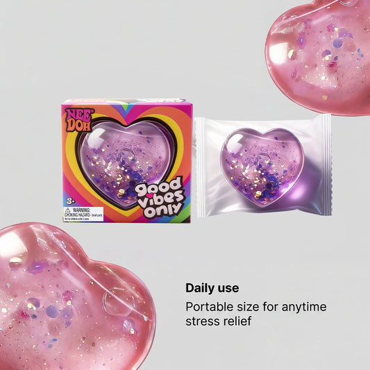 Heart Shaped Squishy Fidget Toy Soft Fast Rebound Sensory Squeeze Pink Blue Purple