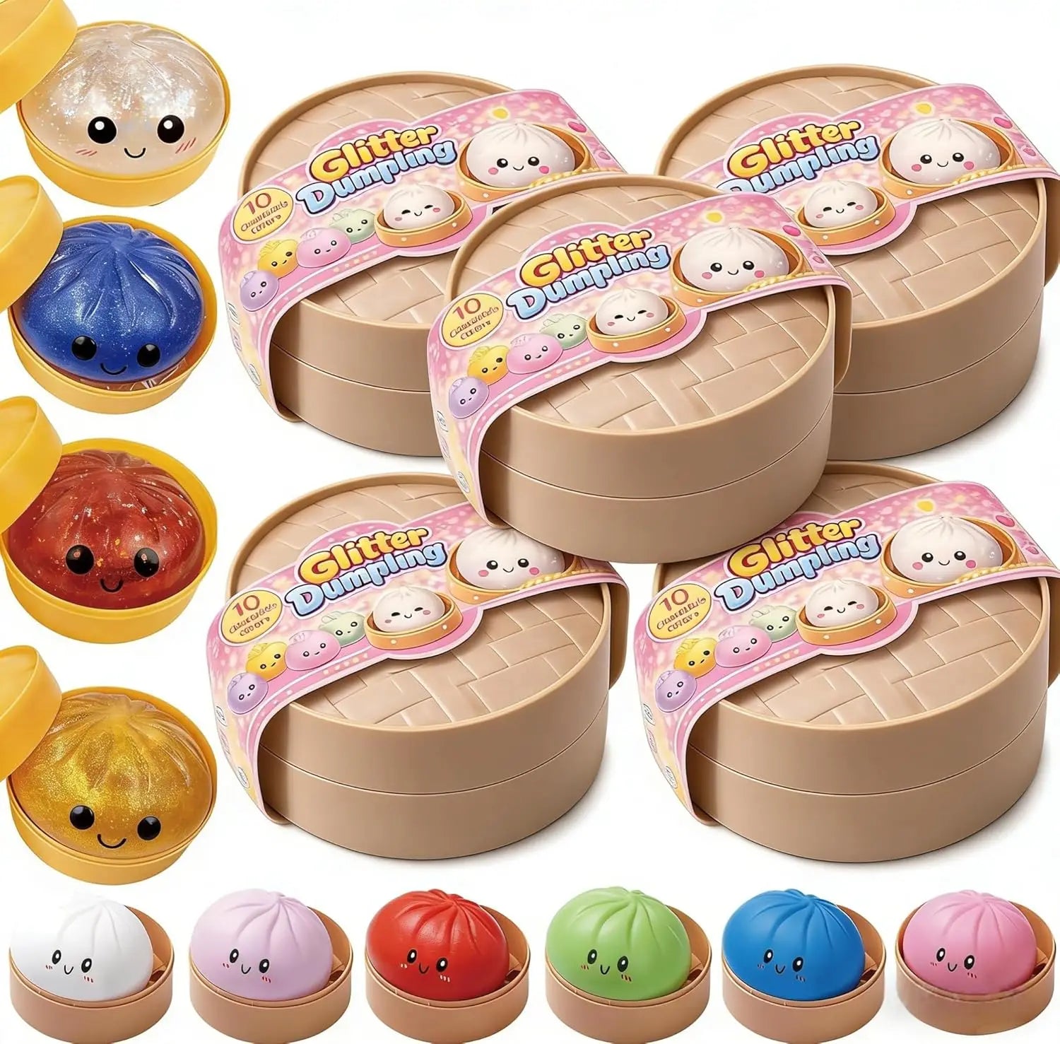 Glitter Dumpling Squishy 2026 New Dumpling Squishy Mystery Box - 10 Colors Random Mystery Gift Box, More Surprises (Random -1PC)