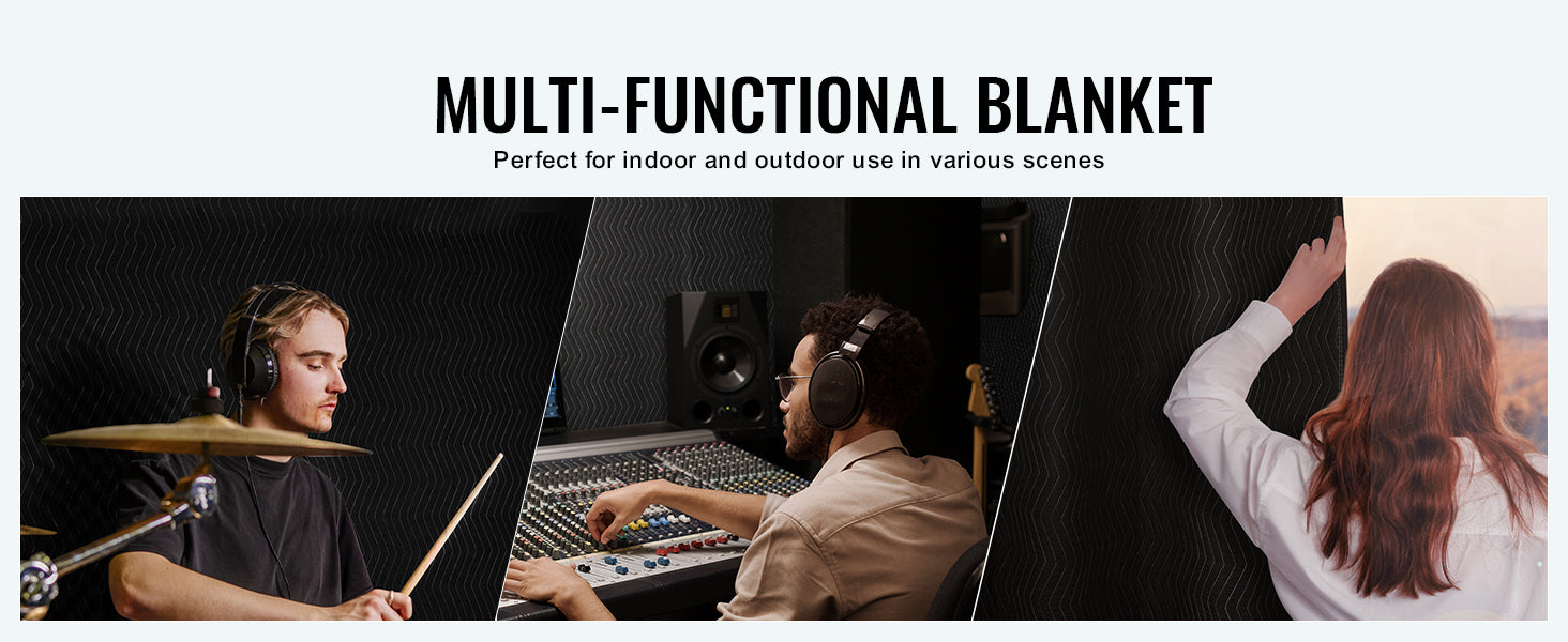 Sound Dampening Blanket 96x80 - Studio Acoustic Noise Blocking with Grommets