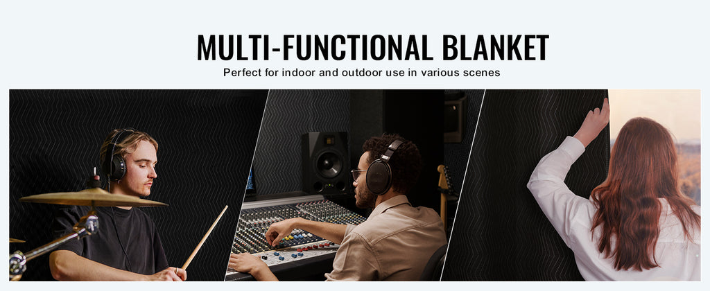 SucceBuy 96x80 Acoustic Noise Blocking Sound Dampening Blanket Light Blocker Studio Door Grommeted